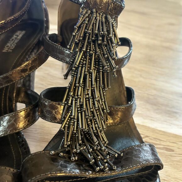 Kenneth Cole Reaction NEW Dangle Know Black Leather Sandals - Women's Size 10M - Picture 4 of 12